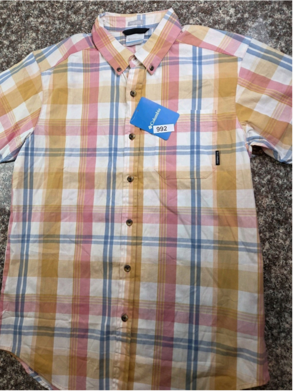 Columbia Rapid Rivers Plaid Button Down Shirt Womens Small NWT Short Sleeve #992